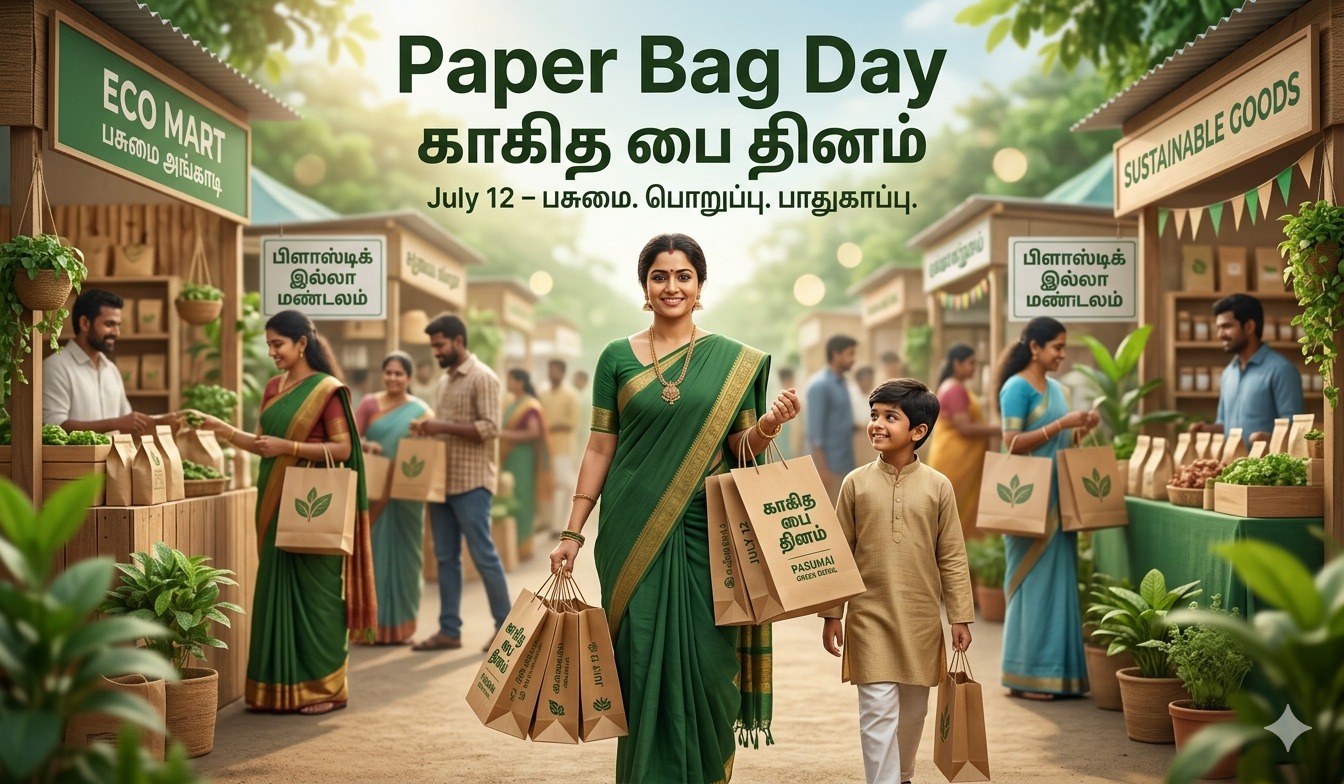Event day poster for Paper Bag Day | காகித பை தினம் tnposterdownload