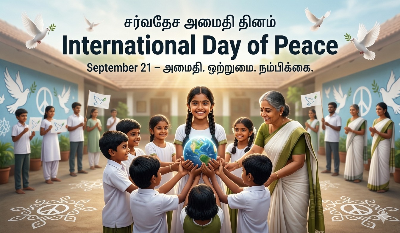 Best poster for International Day of Peace | சர்வதேச அமைதி தின சிறப்பு |Peace Begins with Us tnposterdownload