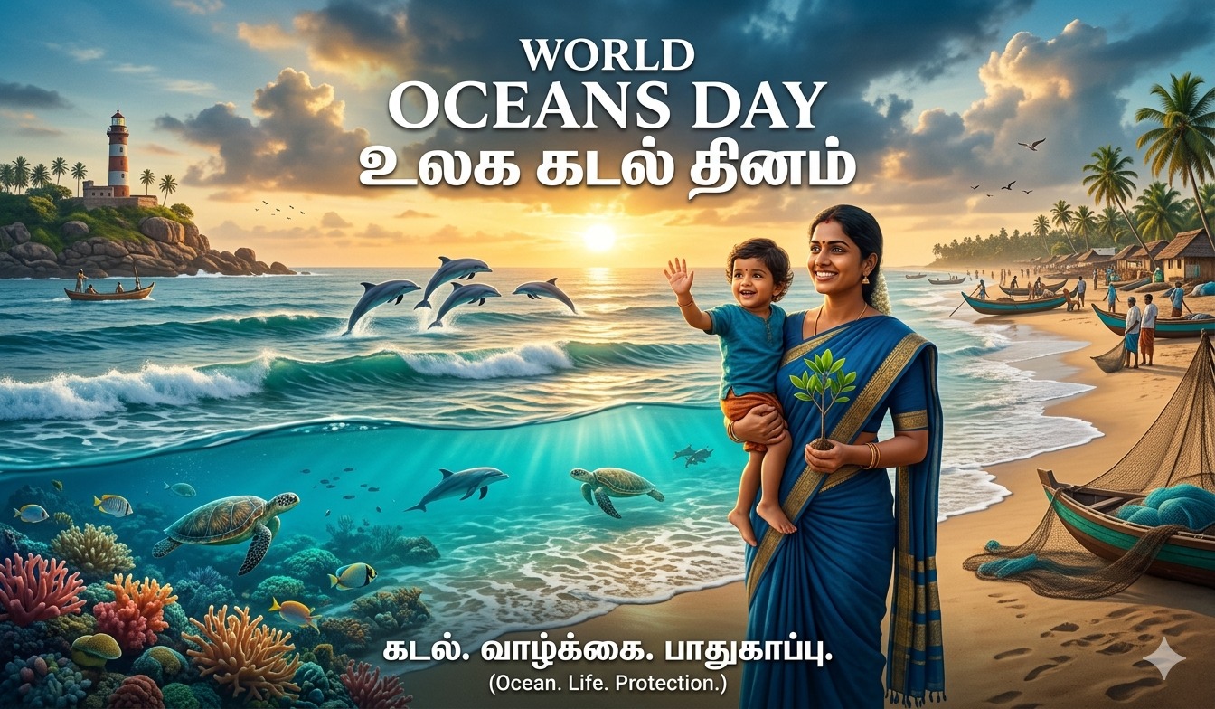 Special day poster in tnposter World Ocean Day | உலக கடல் தினம் tnposter download