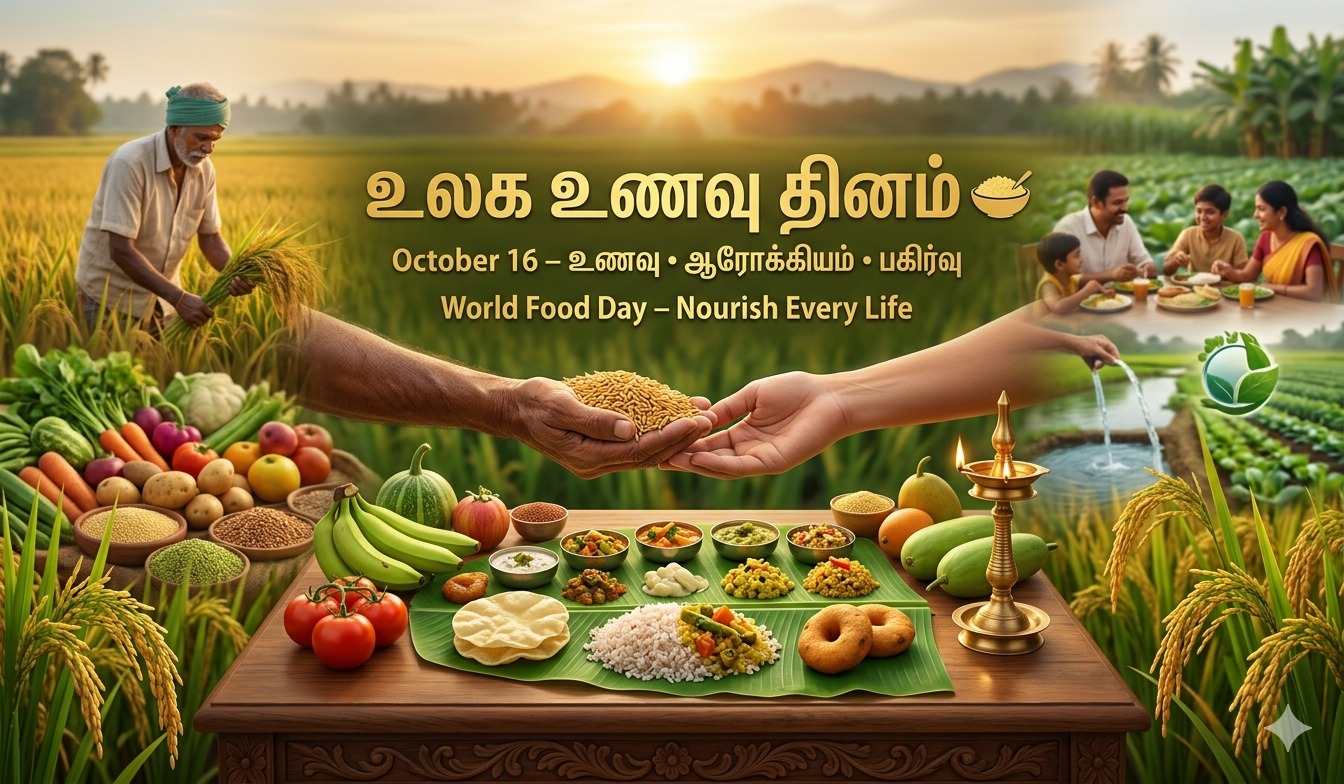 Food for All, Future for All | World Food Day உலக உணவு தின சிறப்பு tnposter