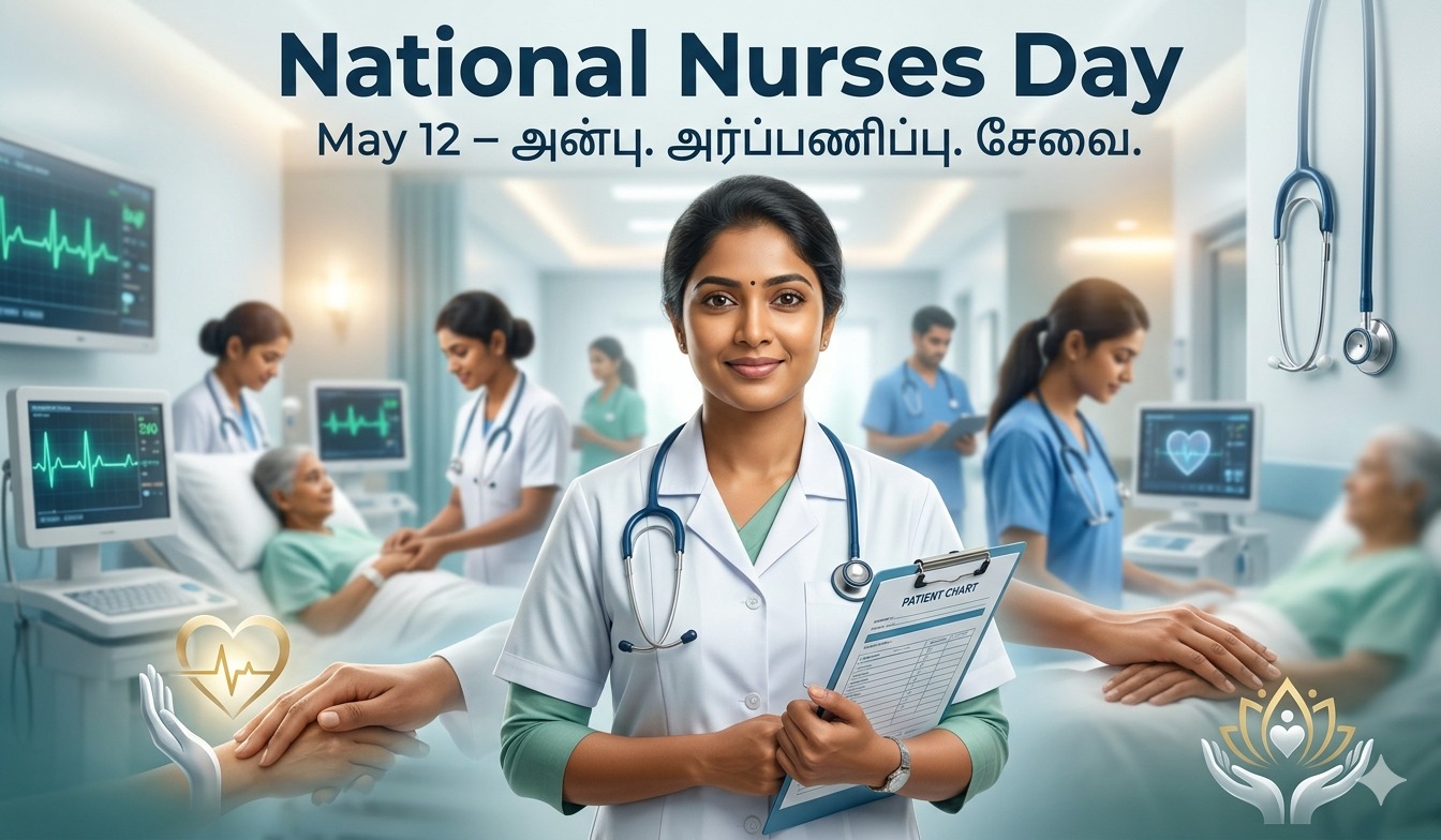 Grand poster avaliable for National Nurses Day | தேசிய செவிலியர் தினம்  மனிதநேயம், உதவி மற்றும் அன்பை கொண்டாடும் நாள் tnposterdownload