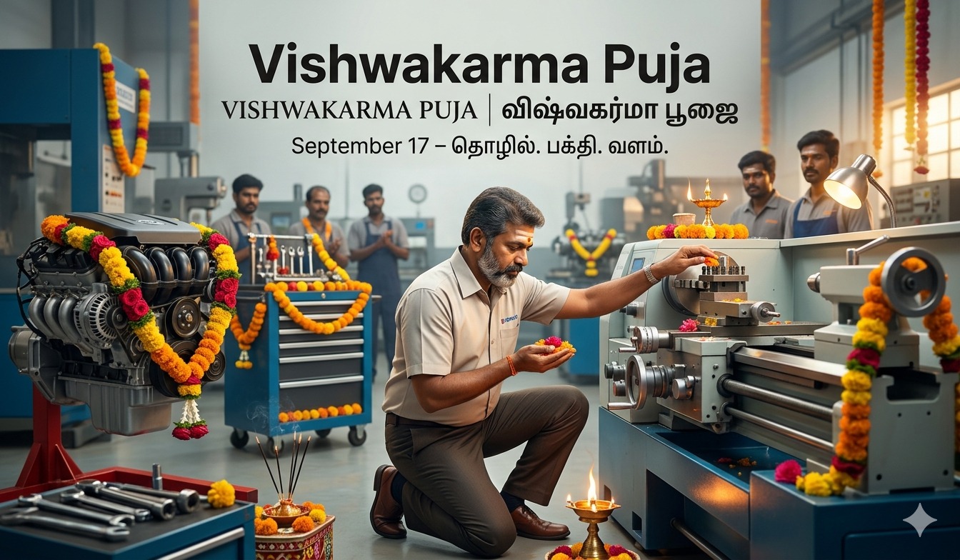 Celebrate Skill, Craftsmanship & Prosperity | Vishwakarma Puja விஸ்வகர்மா பூஜை நல்வாழ்த்துகள் tnposterdownload