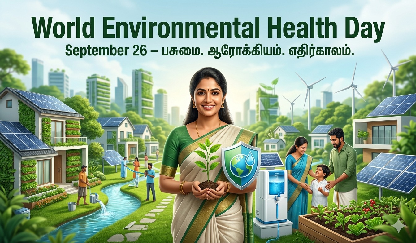 Special poster for Healthy Environment, Healthy Life | World Environmental Health Day உலக சுற்றுச்சூழல் ஆரோக்கிய தின சிறப்பு tnposterdownload