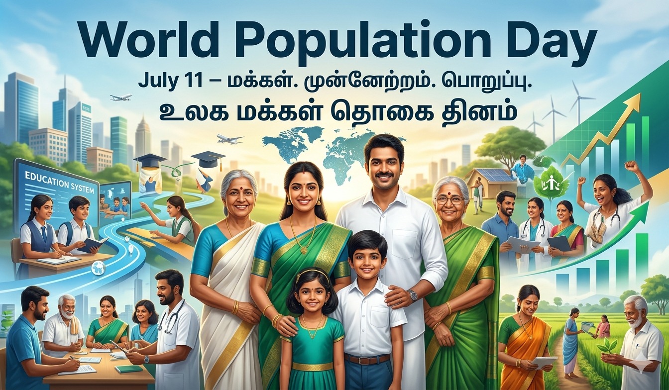 Premium poster avaliable for World Population Day | உலக மக்கள் தொகை தினம் tnposterdownload