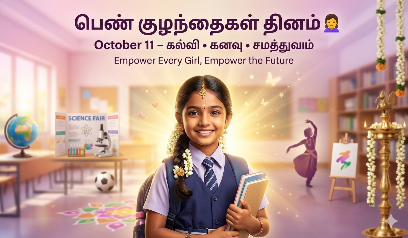 Empower Every Girl, Empower the Future | Girl Child Day பெண் குழந்தைகள் தின சிறப்பு tnposterdownload