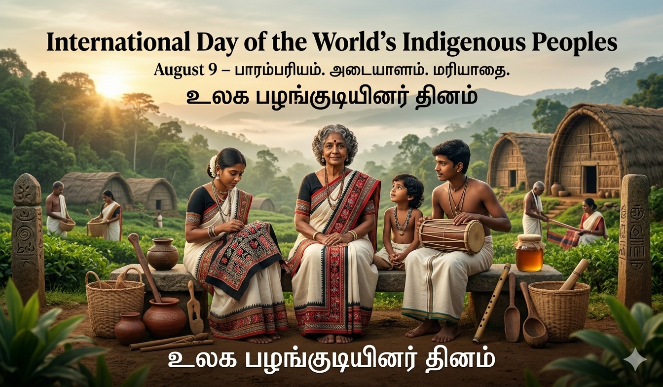 Premium poster  International Day of the World’s Indigenous Peoples | உலக பழங்குடியினர் தினம் tnposterdownload
