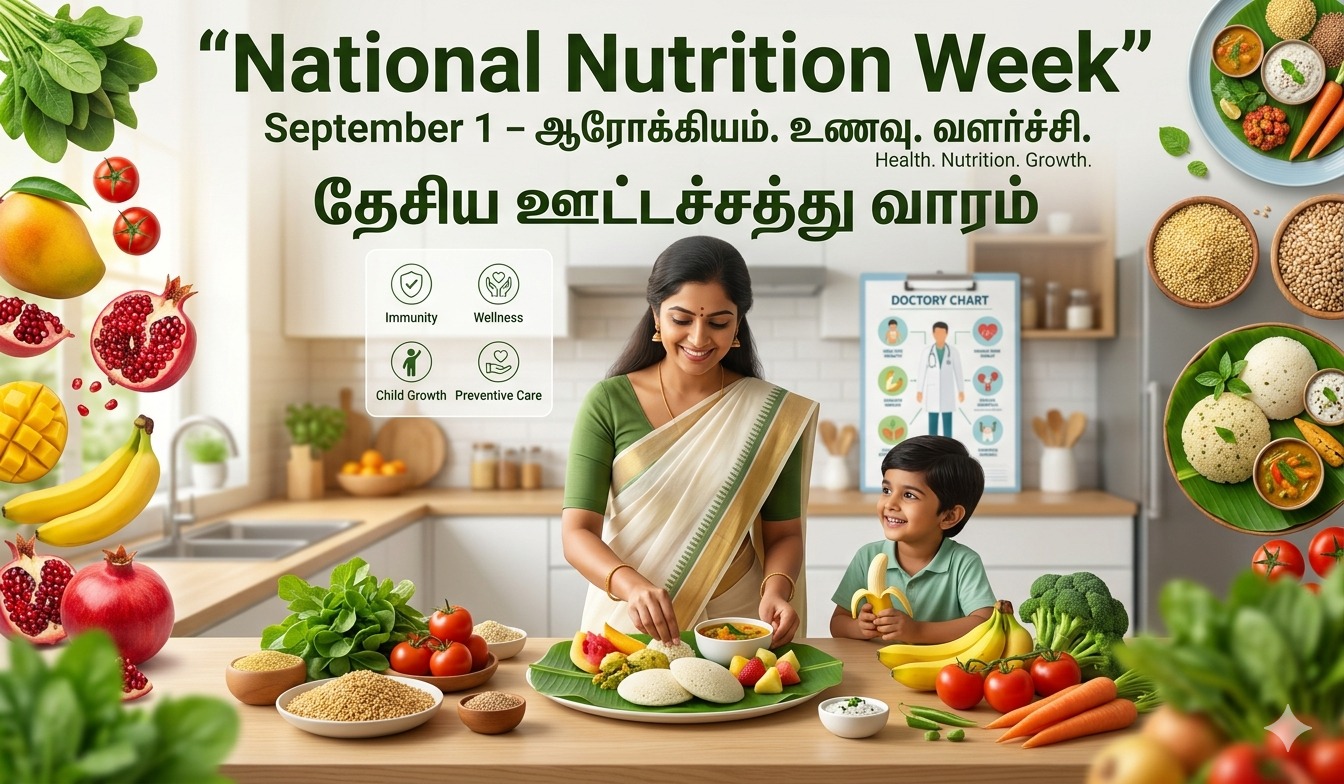 Best poster National Nutrition Week | தேசிய ஊட்டச்சத்து வாரம் | ஆரோக்கியமான உணவு, வளமான வாழ்வு tnposterdownload