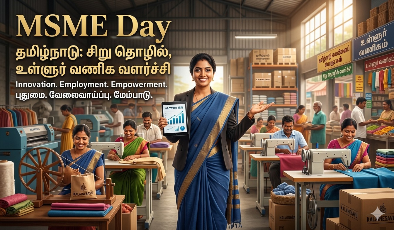Special day poster for MSME தினம்  சிறு தொழில், உள்ளூர் வணிகம், மாநில வளர்ச்சி tnposterdownload